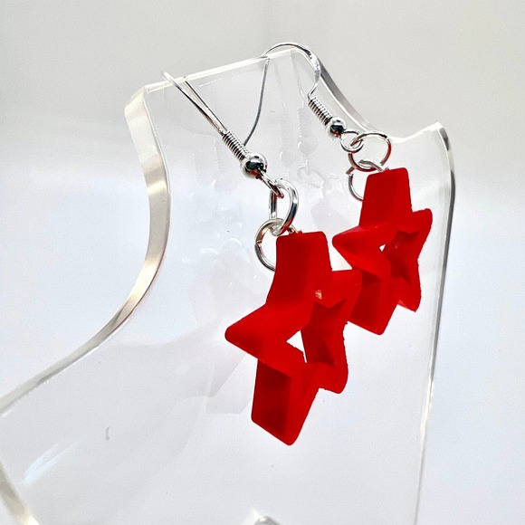 Christmas Star Earrings - Cookie Cutter Earrings - Dangle Earrings - Picture 5 of 8